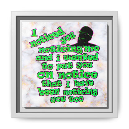 noticed you noticing - framed canvas art (white marble)