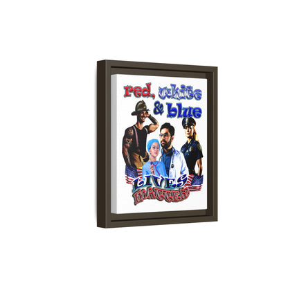 rw&b lives matter - framed canvas art (white)