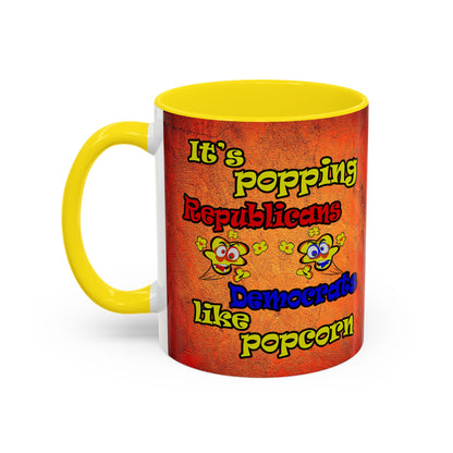 popping like popcorn - Accent Mug (burnt orange)