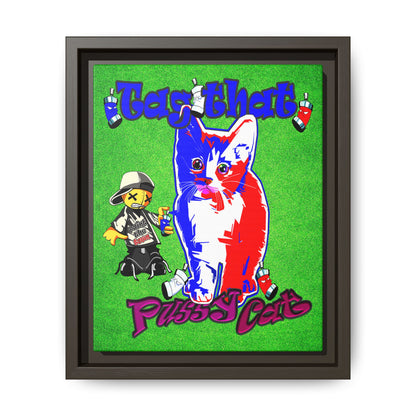 tag that - framed canvas art (green turf)