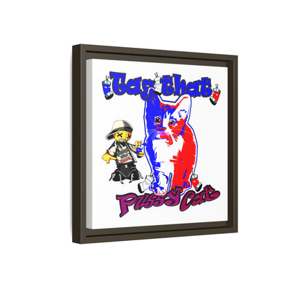 tag that - framed canvas art (white)