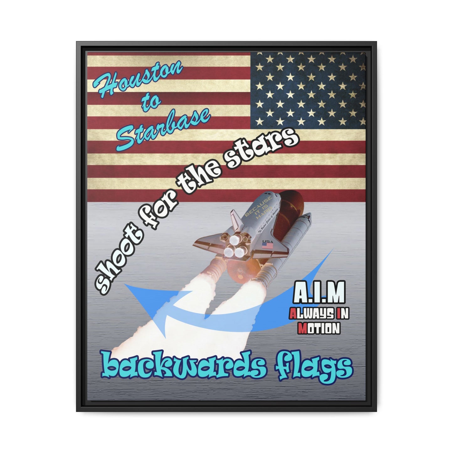 shoot for the stars - framed canvas art (brushed nickel)