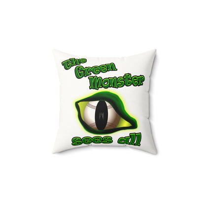 green monster - Faux Suede Square Pillow - (white)