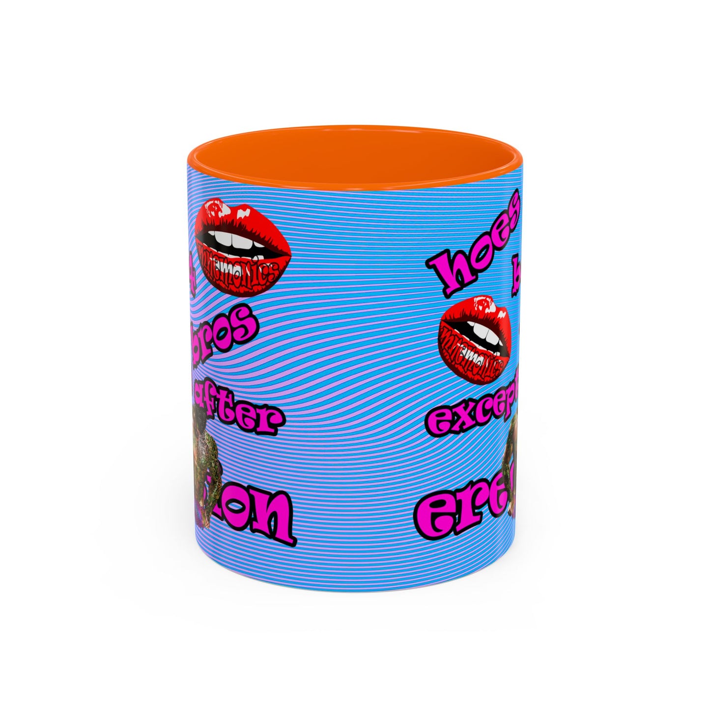 hoes b4 bros - Accent Mug (light blue-purple wave)