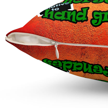 my luck - Spun Polyester Square Pillow - (burnt orange)
