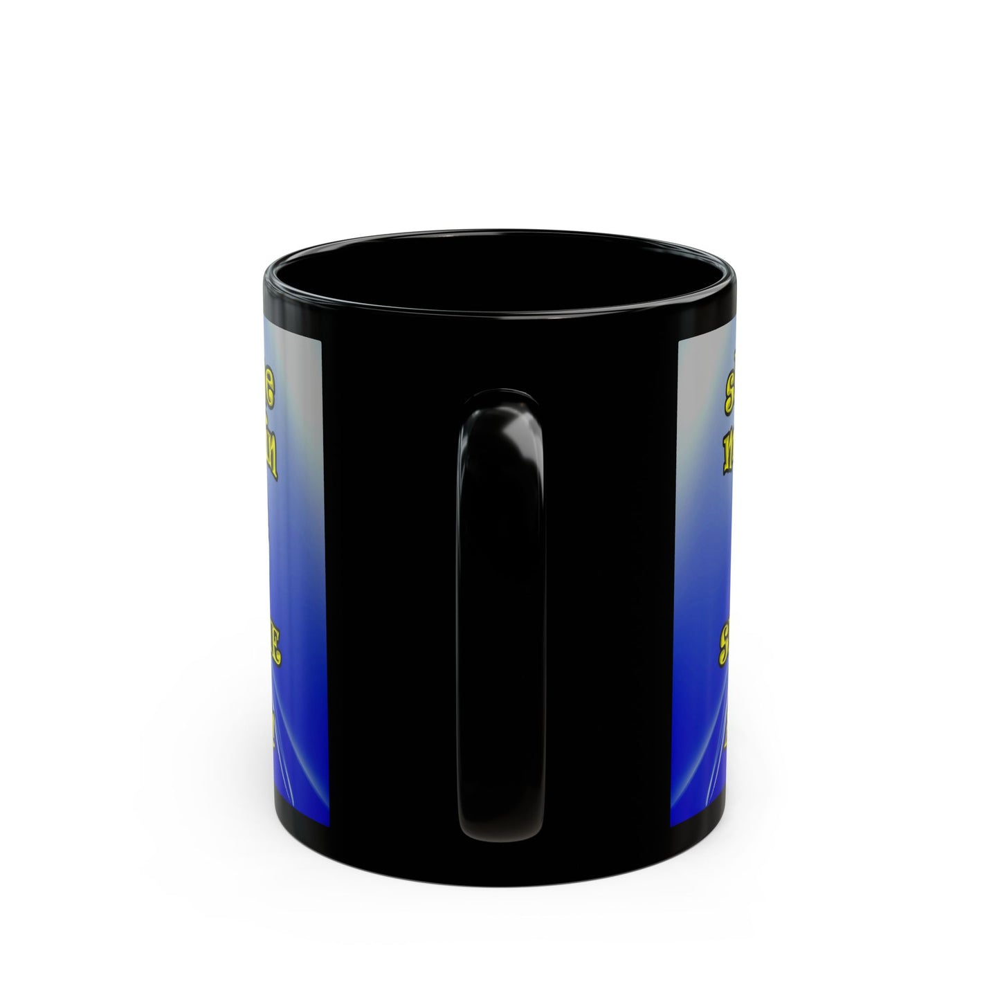 shoot the moon again - Black Mug (blue-white wave)