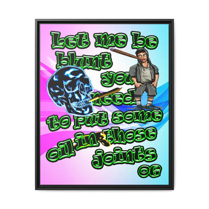 og - framed canvas art (light blue-pink wave)