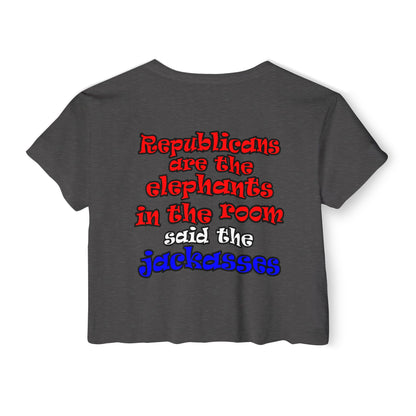 donkeys and elephants - Women's Festival Crop Top