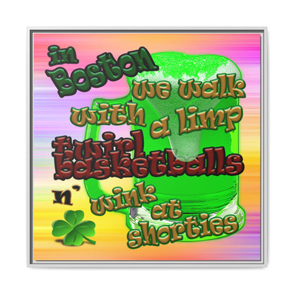 celtics logo - framed canvas art (color blur)
