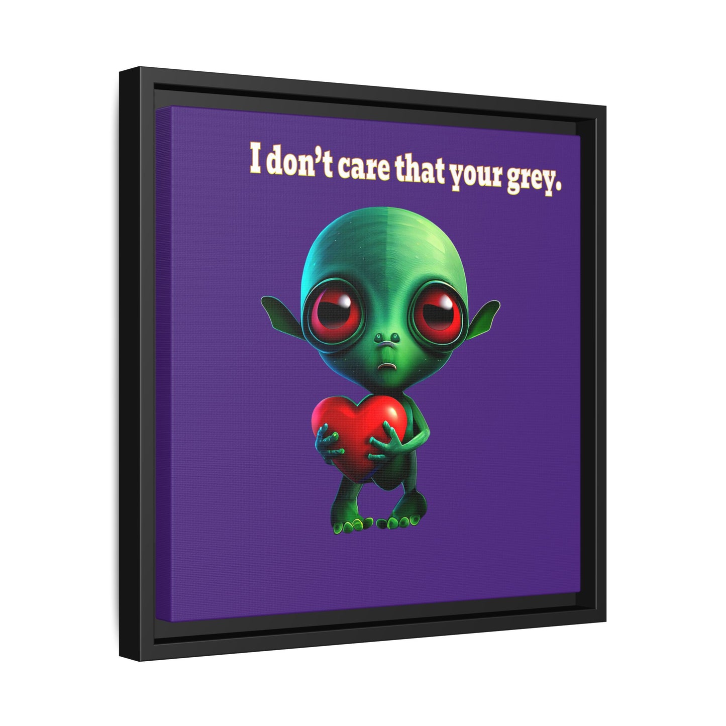 I don't care that your grey - framed canvas art (purple)
