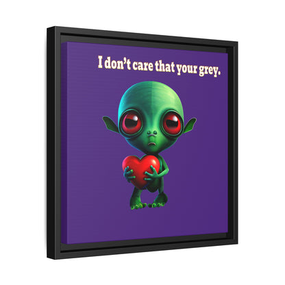 I don't care that your grey - framed canvas art (purple)