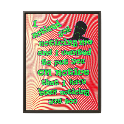 noticed you noticing - framed canvas art (yellow-orange wave)