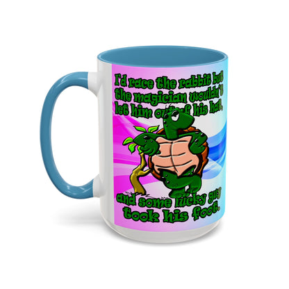turtle race - Accent Mug (light blue-pink wave)