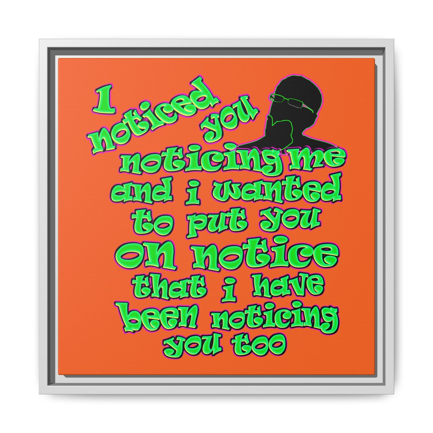 noticed you noticing - framed canvas art (orange)