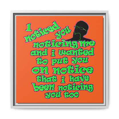 noticed you noticing - framed canvas art (orange)