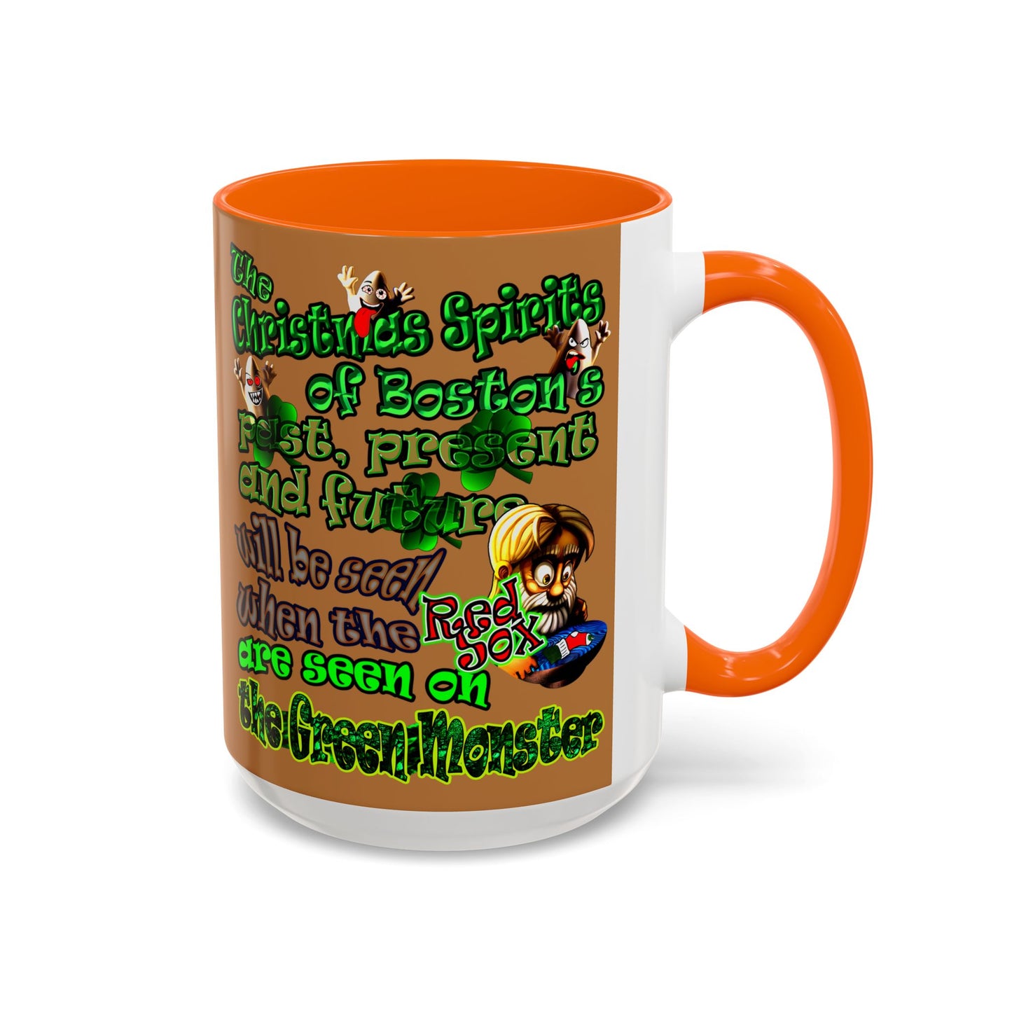 christmas spirits of boston - Accent Mug (light brown)