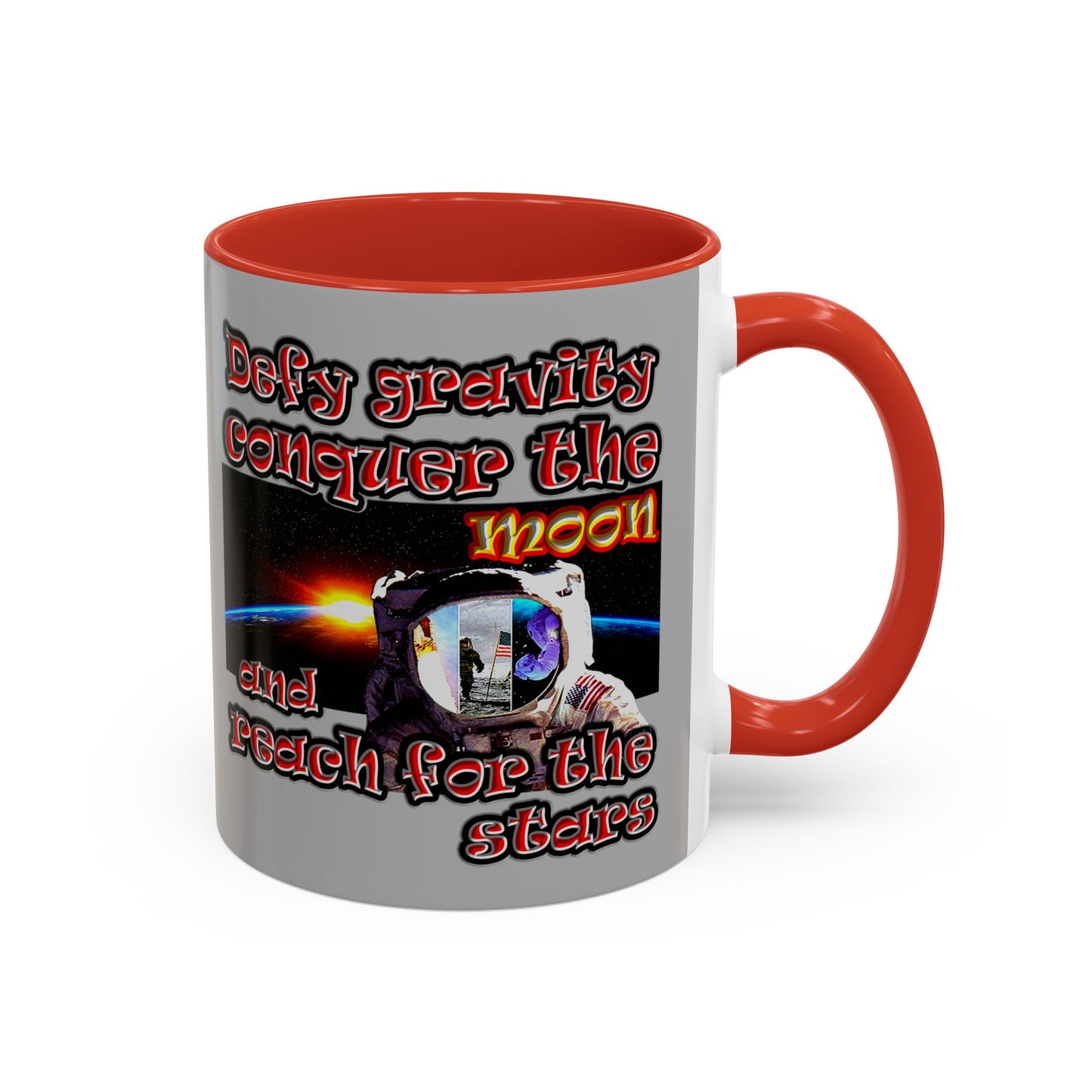 defy conquer reach - Accent Mug (light grey)