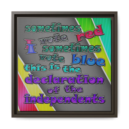 declaration of the independents - framed canvas art (rainbow split)
