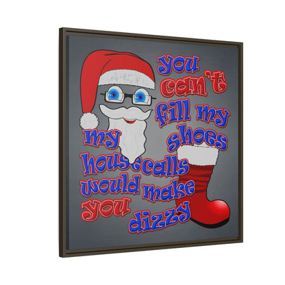 santa's shoes - framed canvas art (grey-light grey)