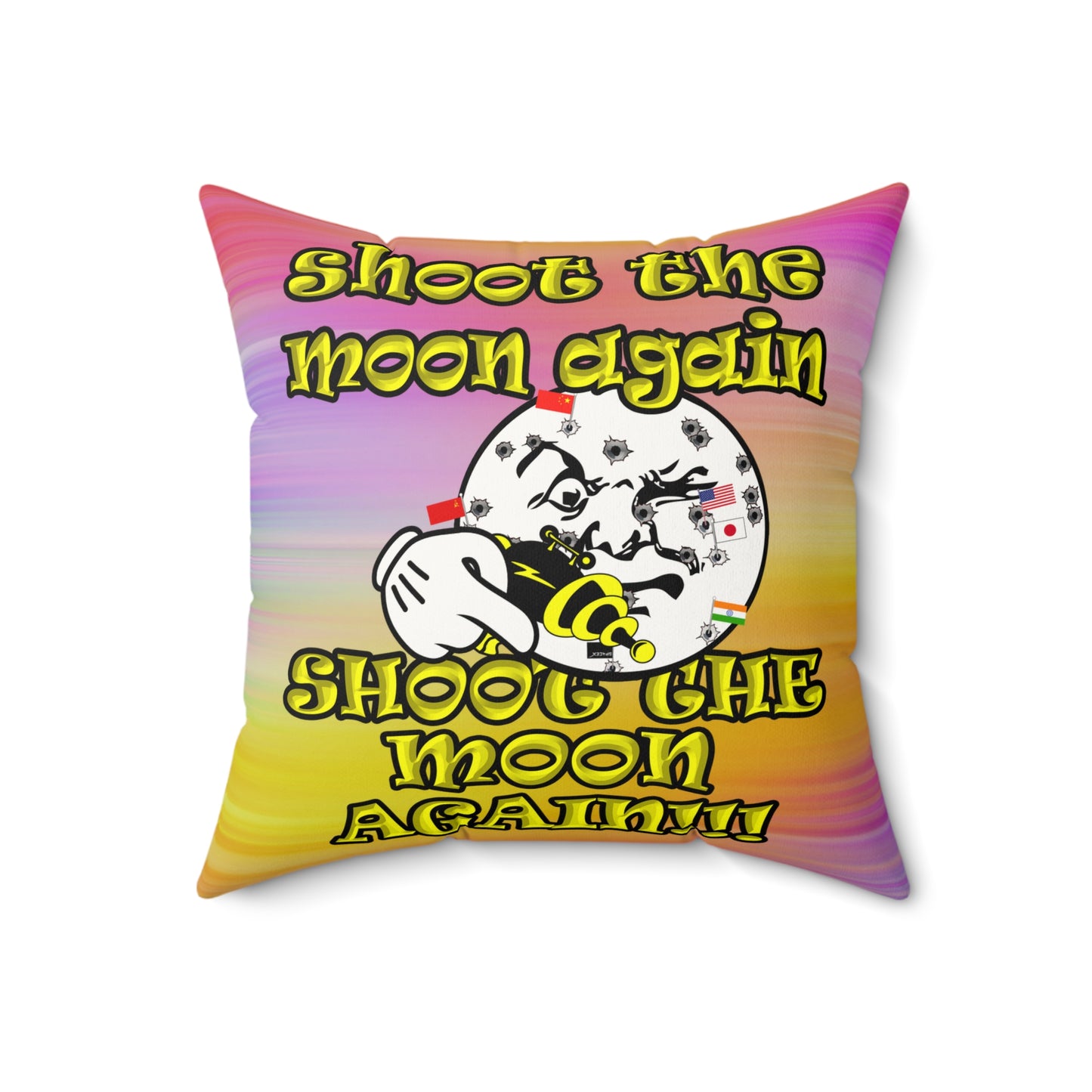 shoot the moon again - Faux Suede Square Pillow - (color blur)