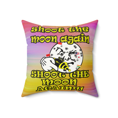 shoot the moon again - Faux Suede Square Pillow - (color blur)