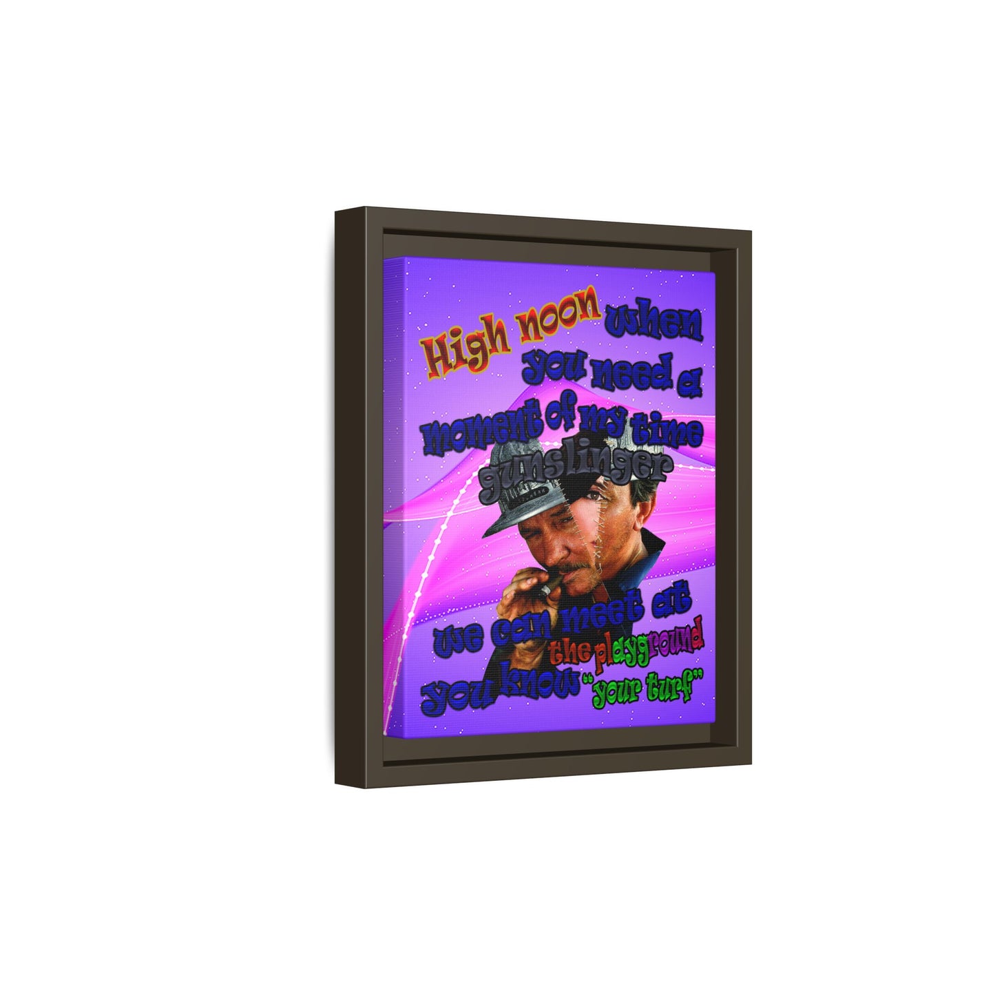 high noon - framed canvas art (purple-pink wave)