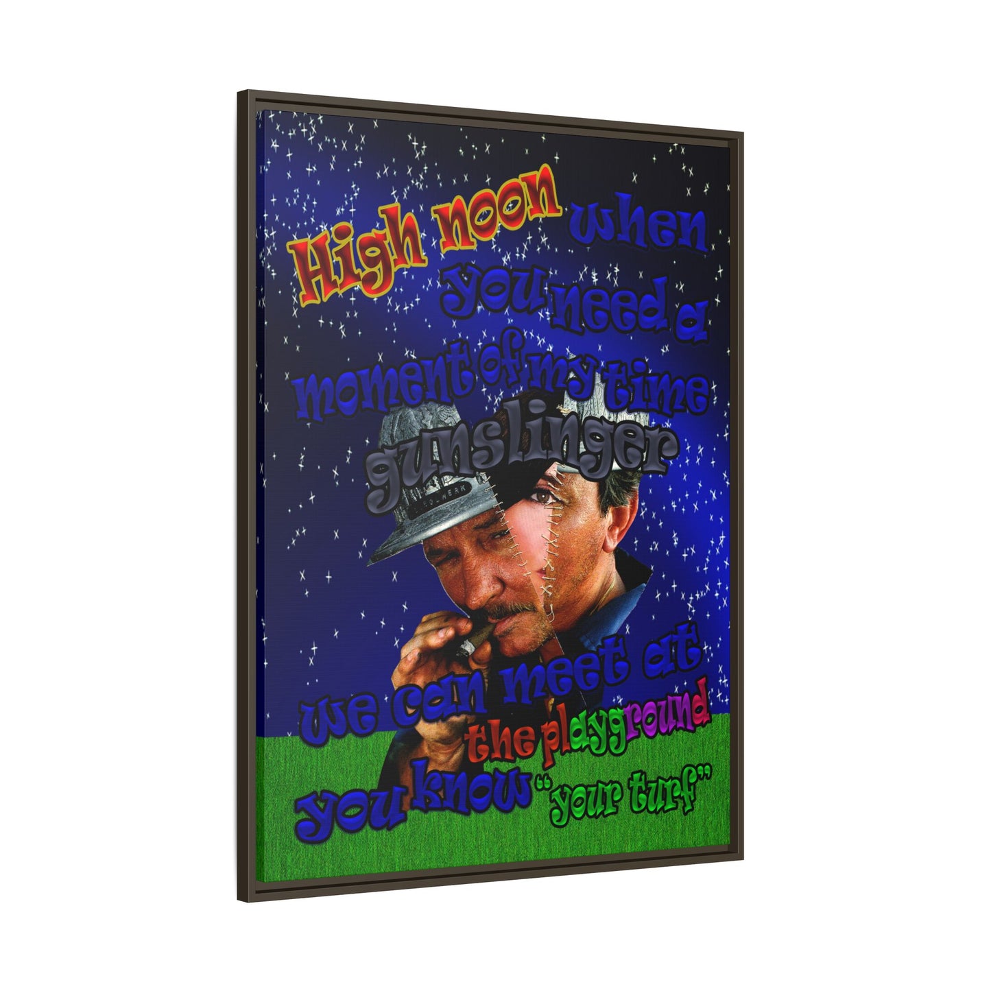 high noon - framed canvas art ('snoops' background)