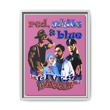 rw&b lives matter - framed canvas art (light pink)