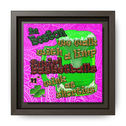 celtics logo - framed canvas art (pink swirl)