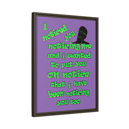 noticed you noticing - framed canvas art (light purple)