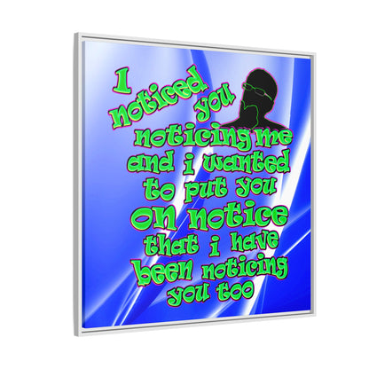 noticed you noticing - framed canvas art (blue-white wave)