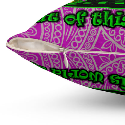 disc jockey - Spun Polyester Square Pillow - (pink swirl)