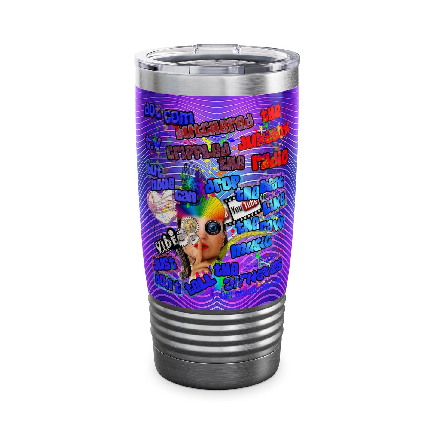 drop the beat - Ringneck Tumbler, 20oz  (purple wave)