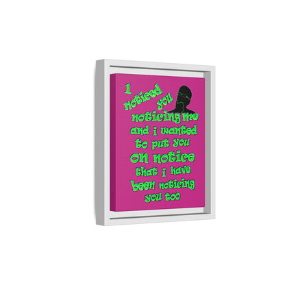 noticed you noticing - framed canvas art (pink)
