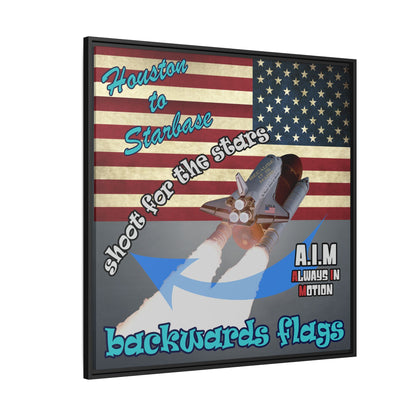 shoot for the stars - framed canvas art (grey-light grey)