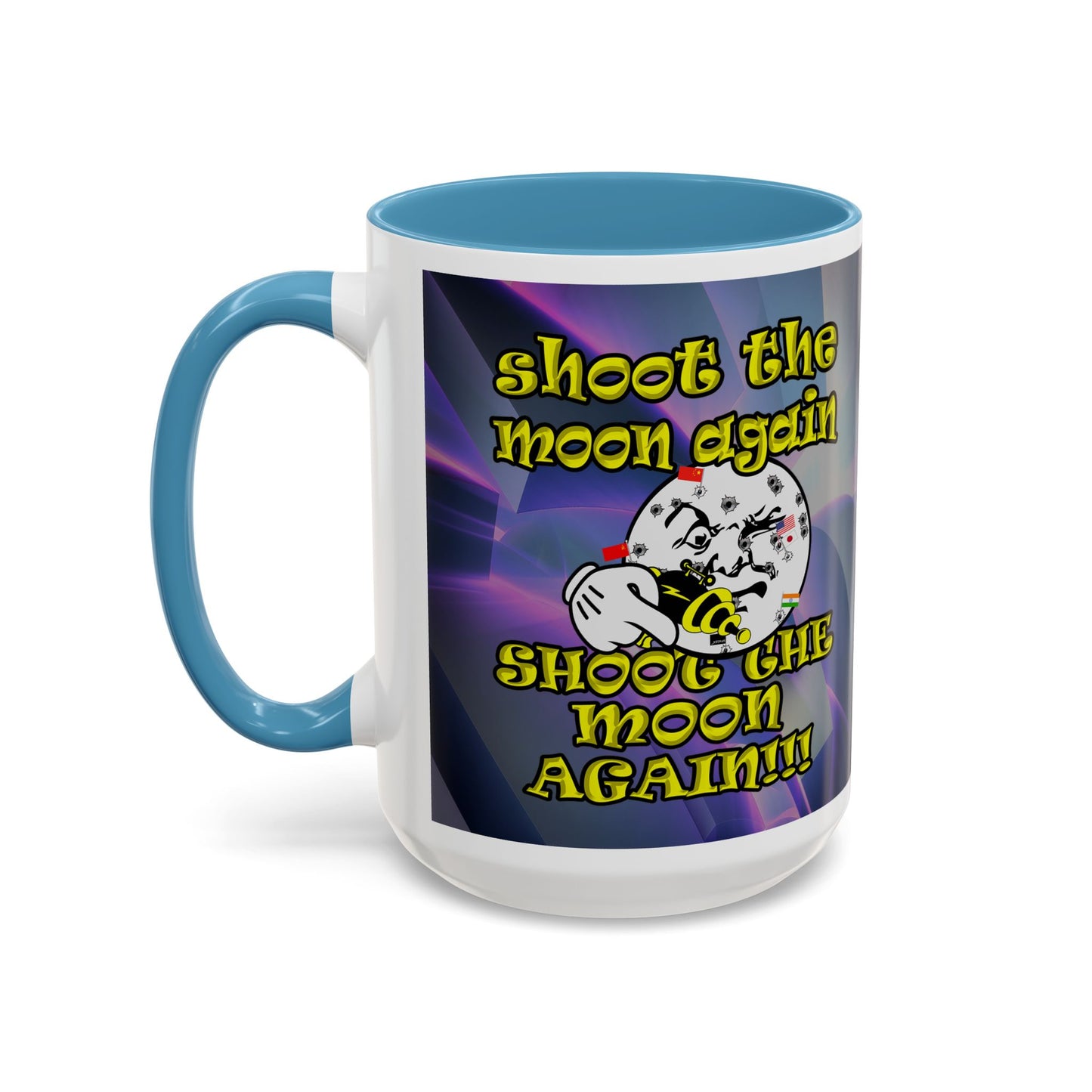shoot the moon again - Accent Mug (grey-pink wave)