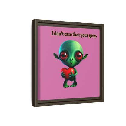 I don't care that your grey - framed canvas art (light pink)