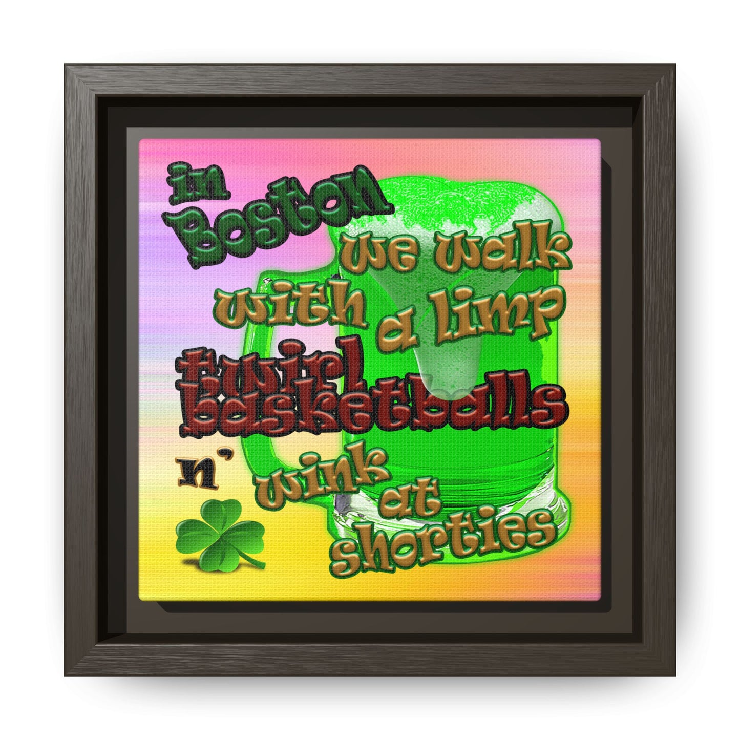 celtics logo - framed canvas art (color blur)
