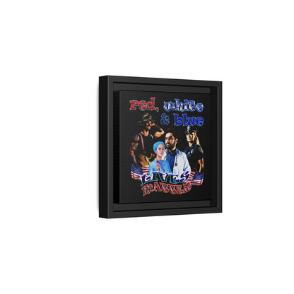rw&b lives matter - framed canvas art (black)