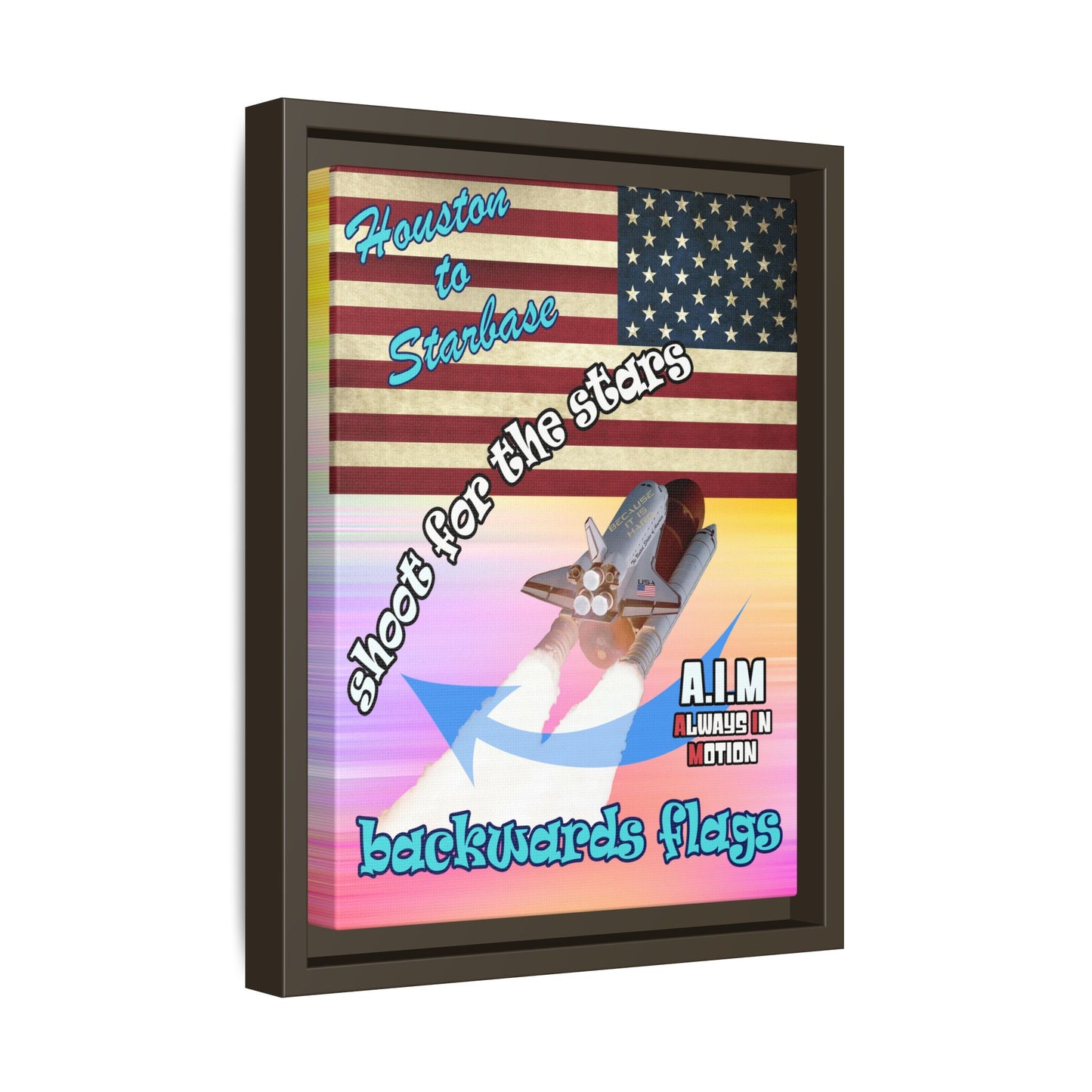 shoot for the stars - framed canvas art (color blur)