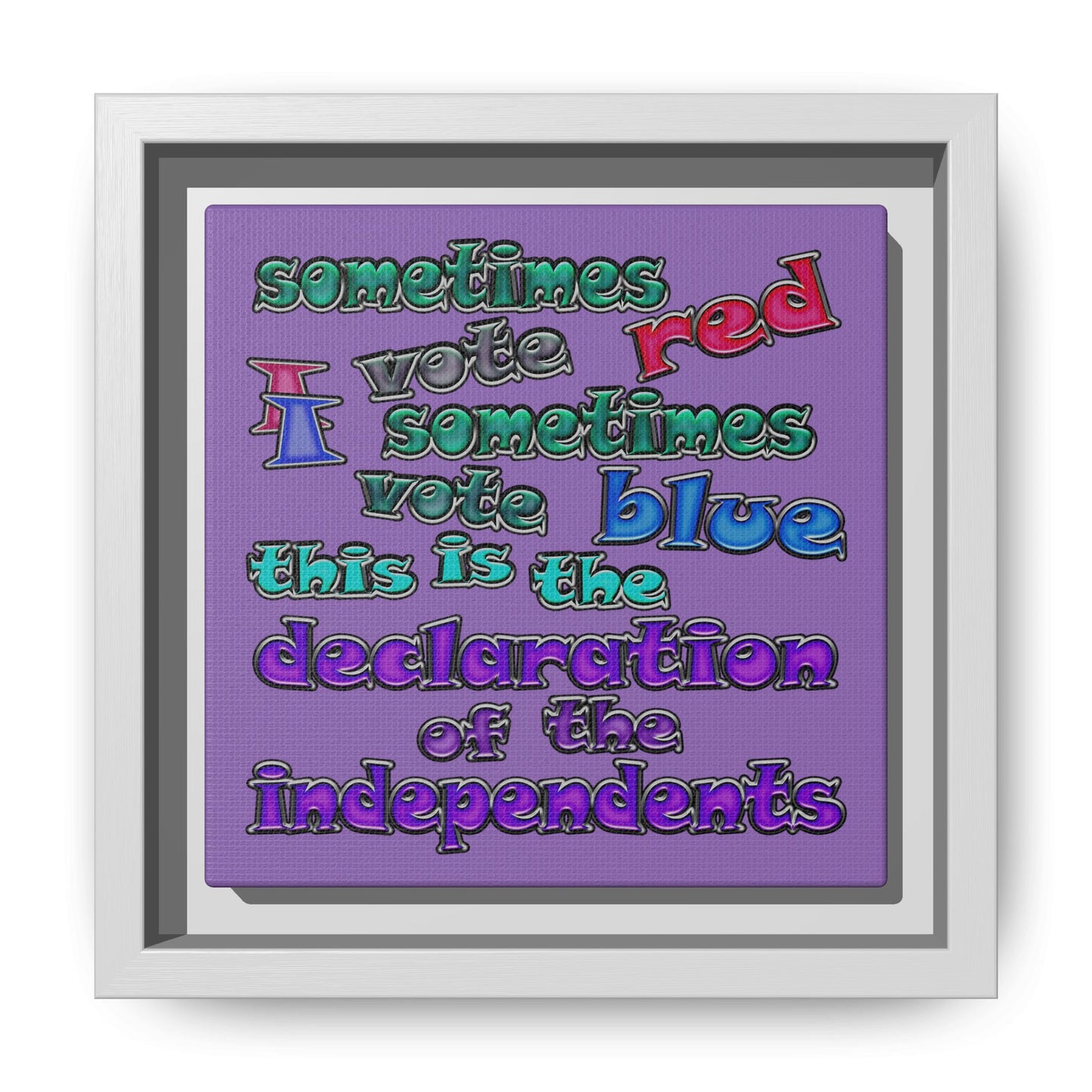 declaration of the independents - framed canvas art (light purple)