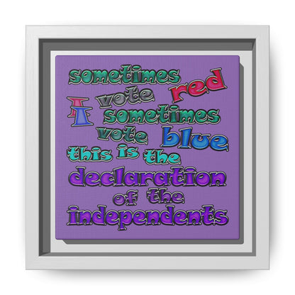declaration of the independents - framed canvas art (light purple)