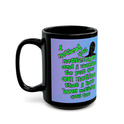 noticed you noticing - Black Mug (light blue-purple wave)
