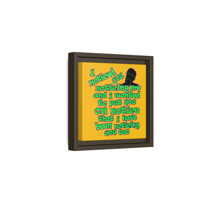 noticed you noticing - framed canvas art (yellow)