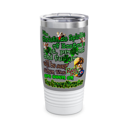 christmas spirits of boston - Ringneck Tumbler, 20oz (grey)