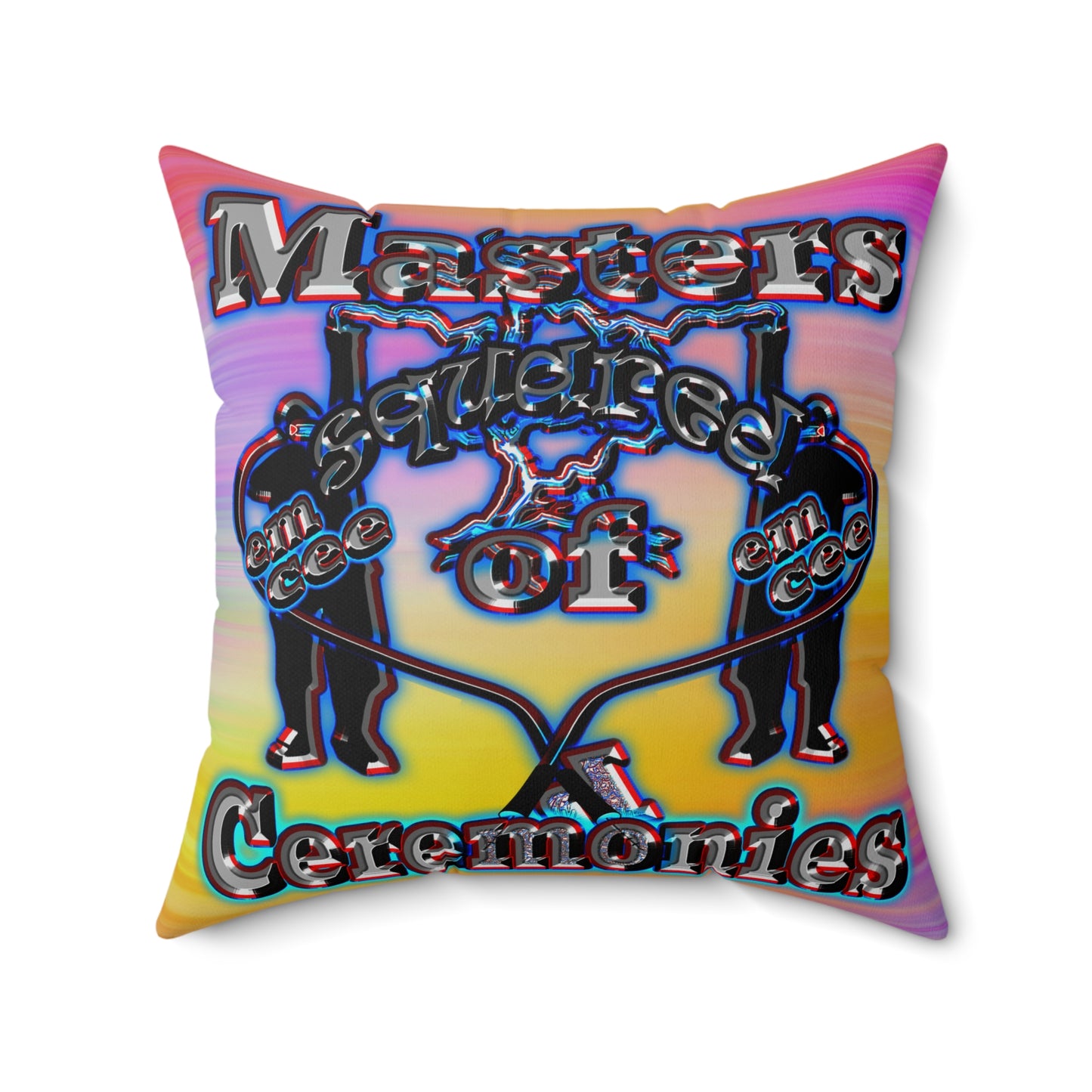 em cee squared - Spun Polyester Square Pillow - (color blur)