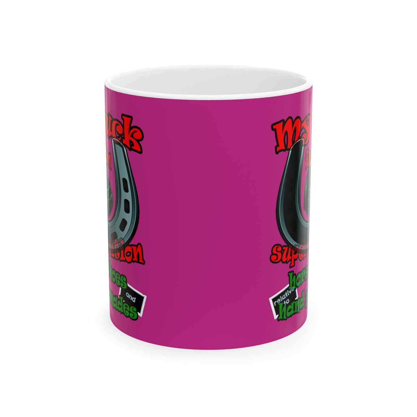 my luck - White Mug (pink)