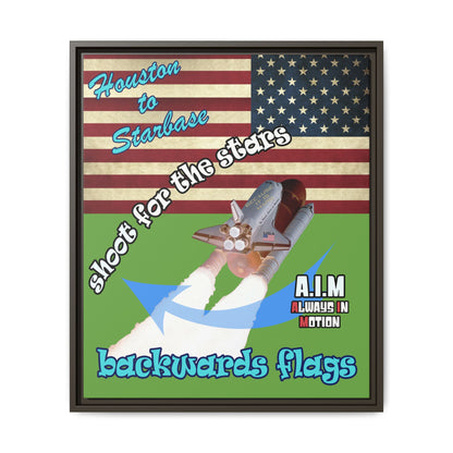 shoot for the stars - framed canvas art (green)