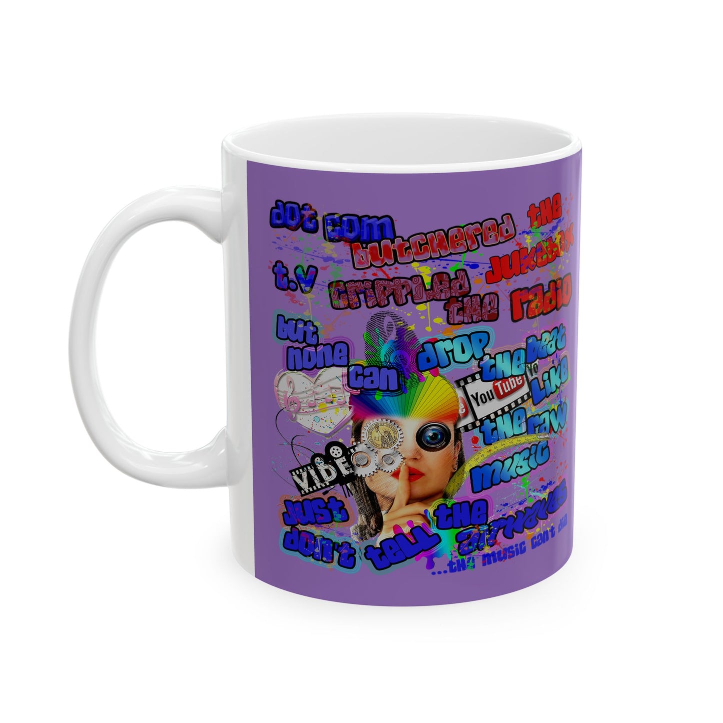 drop the beat - White Mug (light purple)