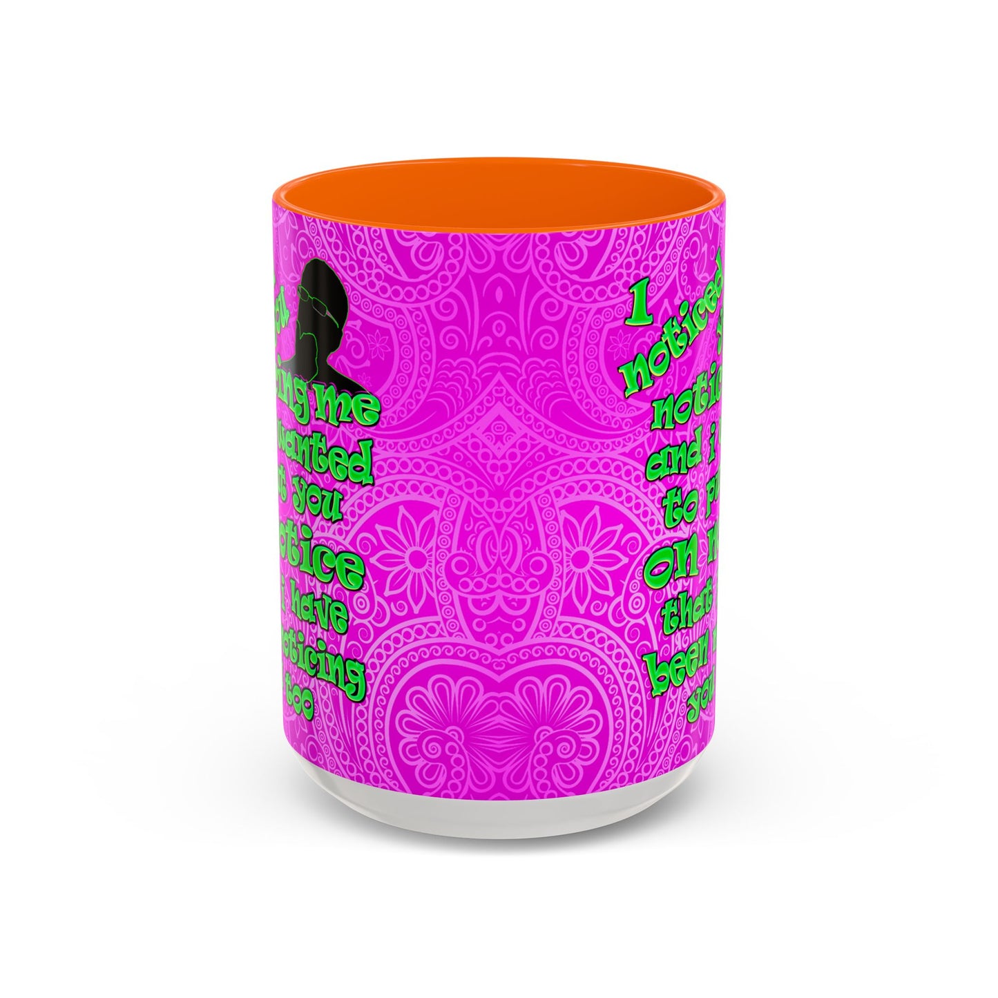 noticed you noticing - Accent Mug (pink swirl)